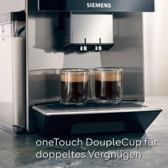 Siemens Kaffeevollautomat EQ900 TQ903D03, App-Steuerung, intuitives Full-Touch-Display, Barista-Modus, AromaBoost, Geräuschreduzierung, Premiummahlwerk, automatische Dampfreinigung, 1500 W, edelstahl
