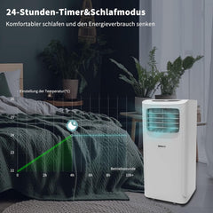 SHINCO Mobile Klimaanlage mit Abluftschlauch, 3-in-1Klimaanlage mit Luftentfeuchter&Ventilator, 7000BTU, 2,05 kW, Mobiles Klimagert mit Schlafmodus, Timer und Montagematerial, Rume bis 54m