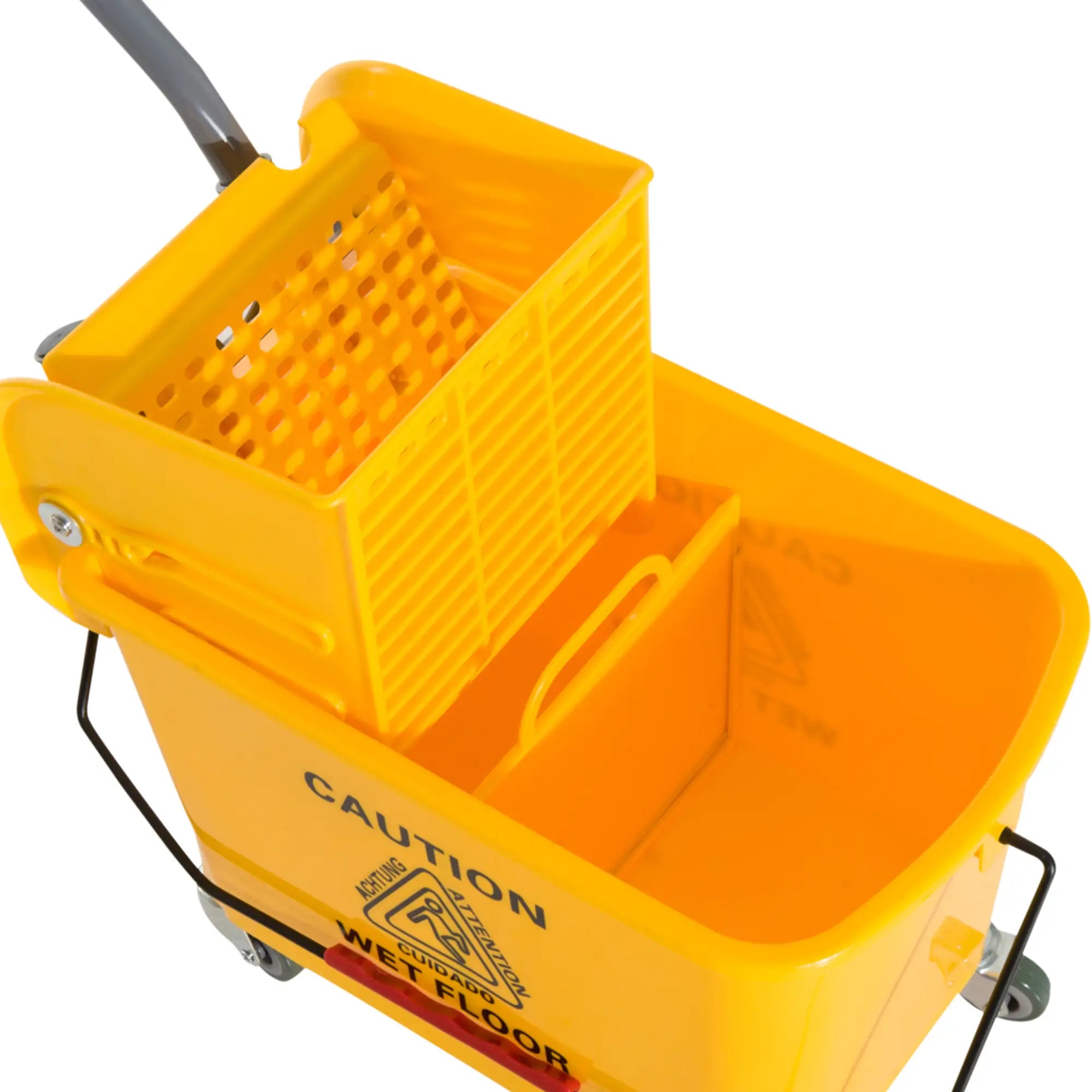 HOMCOM Putzeimer mit Auswringer 2 Fächer mit Rollen