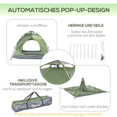 Outsunny Campingzelt 4-Jahreszeiten Quick-Up Überdachung Outdoor