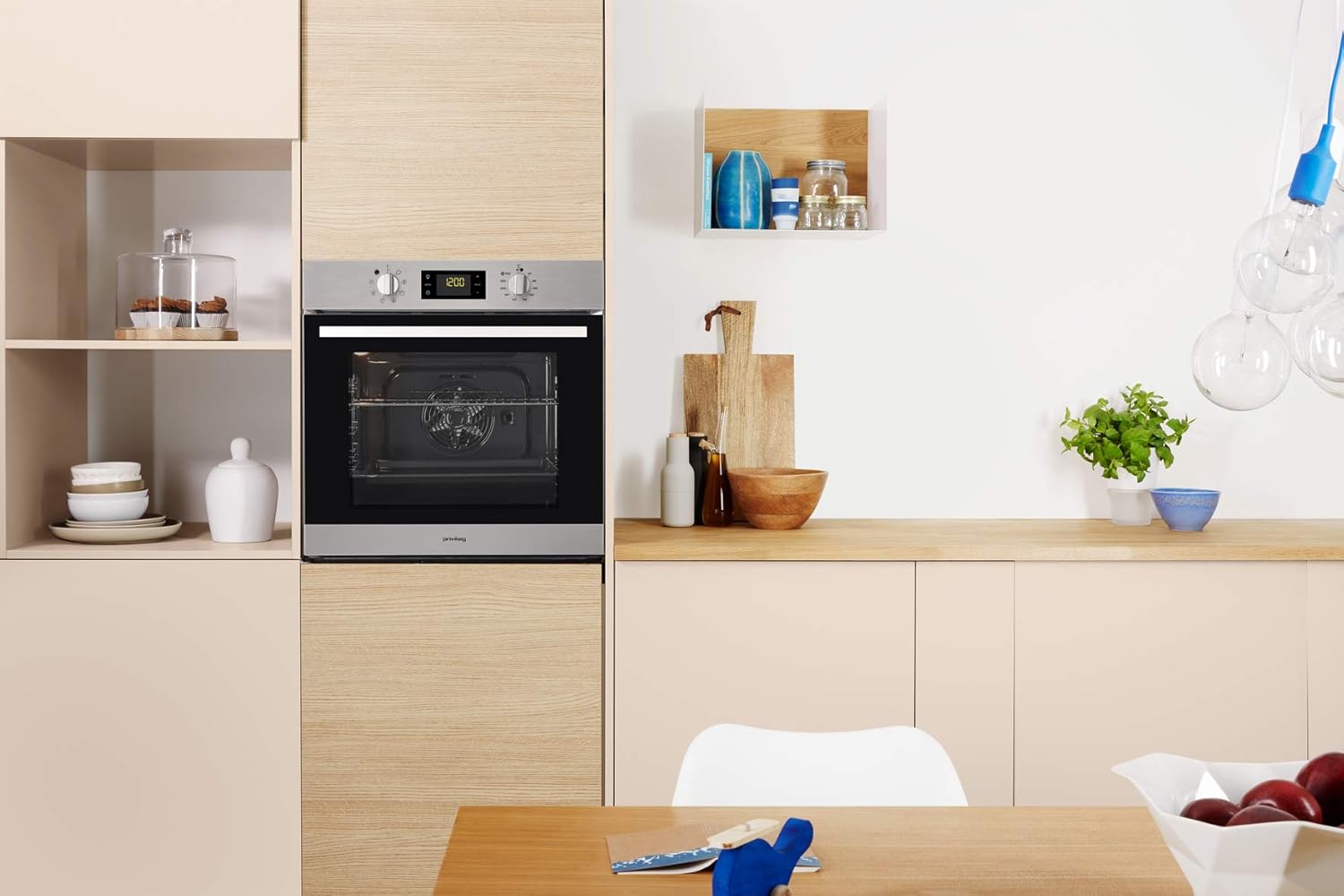 Privileg PBWR6 OH5F IN Einbau-Backofen/ Energieffizienzklasse A/ 71 L/ Hydrolyse-Reinigungsfunktion/ Multifunktions-Umluftbackofen Mit 7 Funktionen/ Edelstahl/ Turn&Go/ Click&Clean