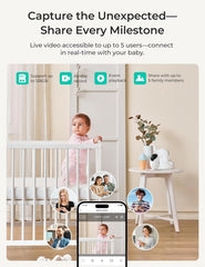 Dr.Care VistaView Smart WLAN Babyphone mit 2 Kameras, 5” 1080P HD, 2K Kamera, App-Steuerung, Bewegungs- & Weinen-Alarm, Nachtsicht, 5000mAh, Zwei-Wege-Audio, 390m Reichweite