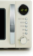 SEVERIN 2-in-1 Retro Mikrowelle mit Grillfunktion, Grillofen mit 5 Leistungsstufen und 8 Automatikprogrammen, hochwertige Mikrowelle mit Grill, ca. 700 W, creme / chrom, MW 7892
