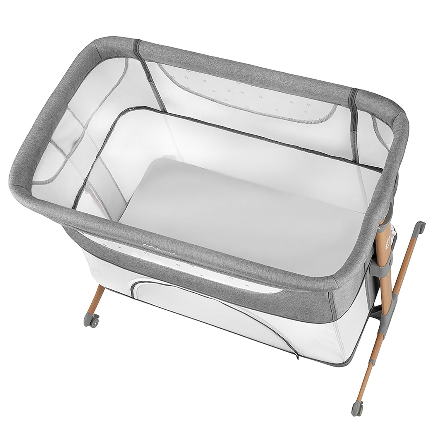Momi SMART Bed 4-in-1 Kinderbeistellbetten bis 15 kg, Beistellbett für Babys mit Matratze, Höhenverstellbar