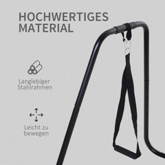 HOMCOM Dipstation Krafttraining mit Schlingentrainer gepolsterte Griffe