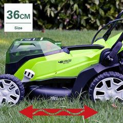 Greenworks 48V (2x24V) Selbstfahrender Akku Rasenmher für groe Flchen bis zu 480m, 46cm Schnittbreite, 55L Sack PLUS zwei 4Ah-Akkus und Doppelladegert GD24X2LM46SPK4X