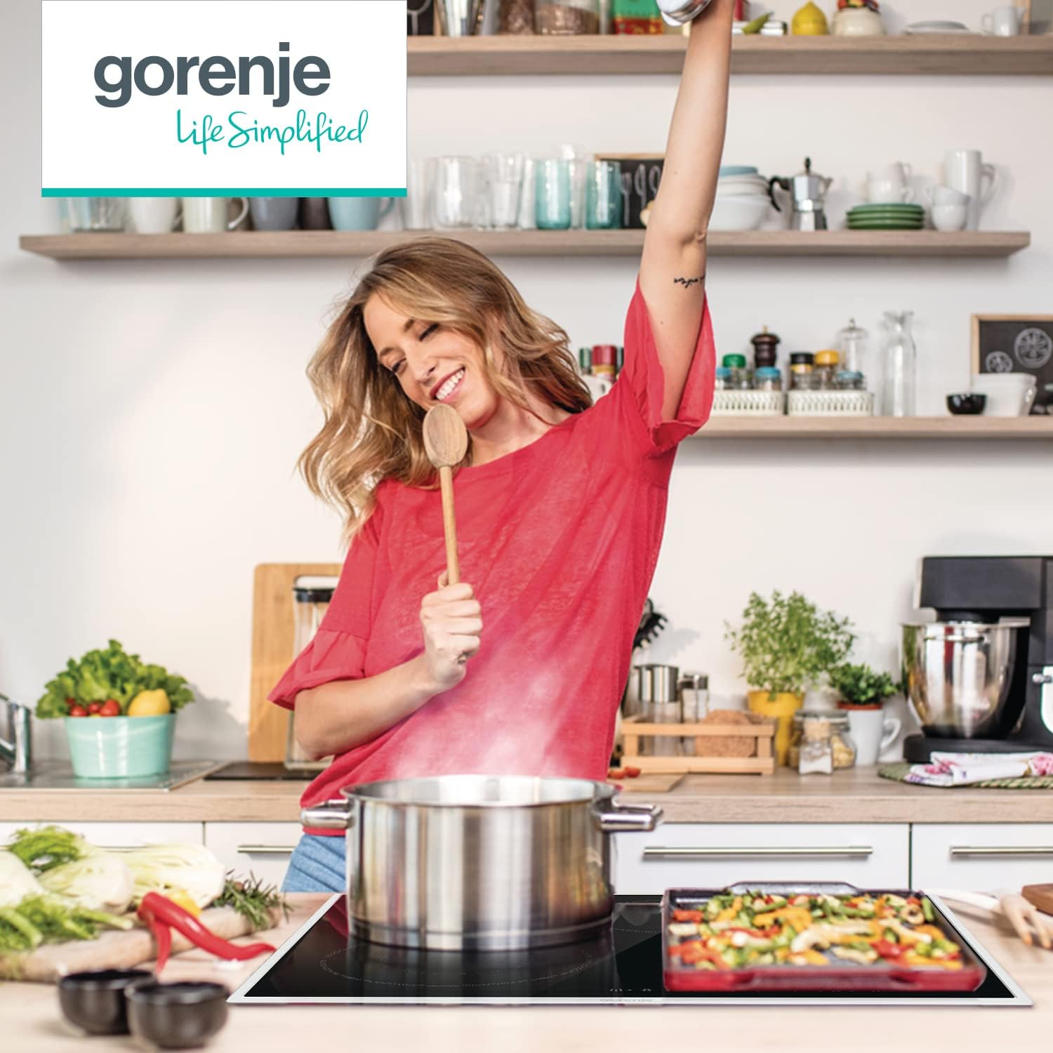 Gorenje GI6401BCE Induktions-Kochfeld / 60 cm/TouchControl/PowerBoost/Timer/ChildLock/Restwärmeanzeige/Schwarz