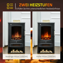 HOMCOM Elektrokamin LED-Flammeneffekt 2 Heizstufen Überhitzungsschutz