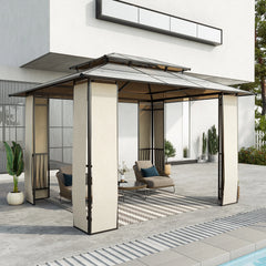 Outsunny Gartenpavillon Polycarbonat-Dach UV-Schutz Outdoor