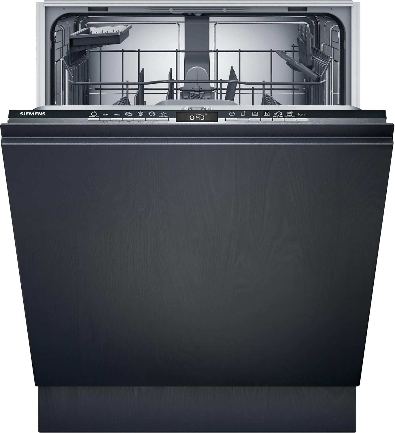 Siemens SN43ES14VE, iQ300 Smarter Geschirrspüler, Unterbau-Spülmaschine mit Besteckschublade, 60 cm, automatische Türöffnung dank autoOpen dry, besonders leise mit iQdrive-Motor, aquaStop, Edelstahl
