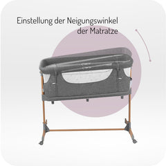 Momi SMART Bed 4-in-1 Kinderbeistellbetten bis 15 kg, Beistellbett für Babys mit Matratze, Höhenverstellbar