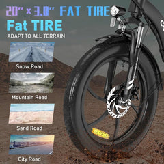 COLORWAY BK6S Klappbares E-Bike 350W 36V 15Ah 20x3.0 Reifen