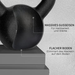 HOMCOM Kugelhantel Kettlebell zweihändig nutzbar bodenschonend
