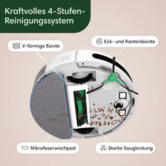 iRobot Roomba Combo Essential Saug- und Wischroboter (Y0112), leistungsstarkes Saugen und Wischen, 4-Stufen-Reinigungssystem, 3 Saugstufen, Spot-Cleaning, steuerbar über App, Tasten oder Sprache, Wei