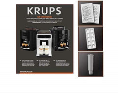 Krups Essential Kaffeevollautomat mit Milchschlauch, 2-Tassen-Funktion, LCD-Display, Einfache Reinigung, Kaffeemaschine, TÜV-Siegel, Schwarz, EA816031