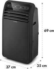 Klarstein Mobile Klimaanlage mit Abluftschlauch, 4-in-1 Klimagerät mit Ventilator, Luftentfeuchter & Nachtmodus, Kleine & Portable Klimaanlage für Wohnung & Büro, App-Steuerung, 12000 BTU
