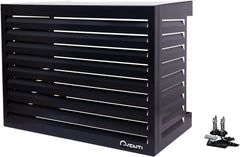 Qventi Abdeckung für Klimaanlage - Anthrazit/Grau - Aluminium - Schutzgitter - Verkleidung - Einfache Montage - Größe S - Außenmaße (LxBxH): 100 x 50 x 75 cm