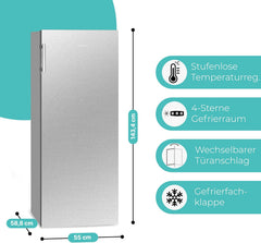 Bomann großer Gefrierschrank freistehend | 165 Liter Nutzinhalt für Lebensmittel | 5 Schubladen | Freezer Eisschrank Froster | wechselbarer Türanschlag inkl. Eiswürfelschale | GS 7317.1 weiß