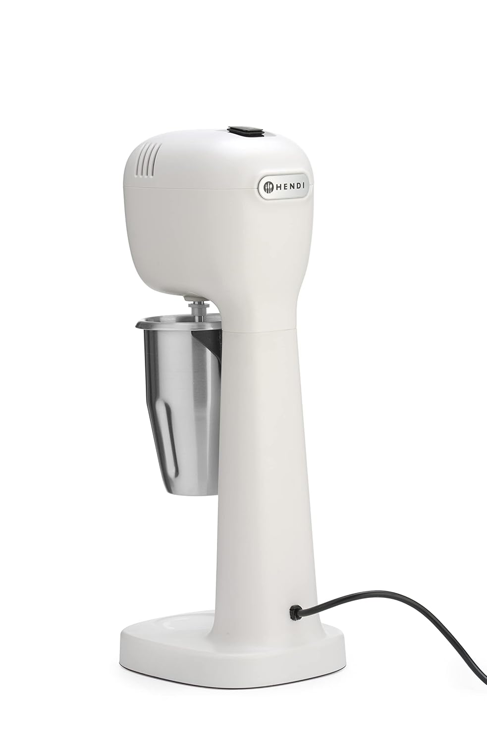 HENDI Milchshake Maker, Inkl. 2 Mixbechers (Edelstahl und Polykarbonat) und 4 austauschbaren Rührwerken, Drink mixer, Frappés, Getränkemixer, 230V/400W, 170x196x(H)490mm, Karamell