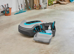 Gardena Original Garage für Mhroboter: Garage für Rasenmher, optimaler Sonnen- und Regenschutz für Rasenroboter und Ladestation (15020-20)