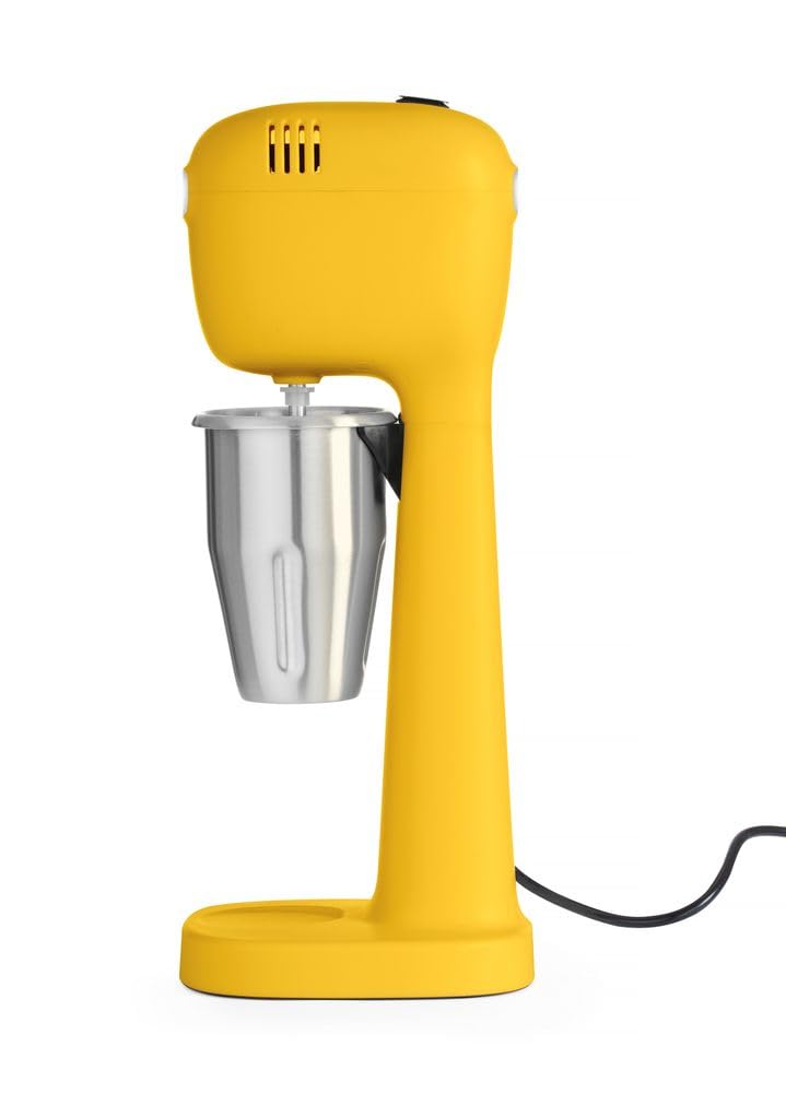 HENDI Milchshake Maker, Inkl. 2 Mixbechers (Edelstahl und Polykarbonat) und 4 austauschbaren Rührwerken, Drink mixer, Frappés, Getränkemixer, 230V/400W, 170x196x(H)490mm, Karamell