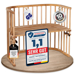 babybay Original Beistellbett aus massivem Buchenholz / kompakt & verwandelbar / Kinderbett Höhe stufenlos verstellbar & umweltfreundlich / mitwachsendes Babybett (weiß lackiert) / inkl. Matratze