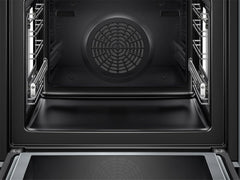 Bosch HMG7361B1, Serie 8 smarter Einbau-Backofen mit Mikrowellenfunktion, 60 x 60 cm, Made in Germany, Schwarz, Air Fry, Digitaler Bedienring, Touchdisplay, Automatikprogramme, Reinigungsunterstützung