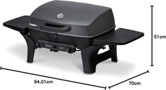 EndersGasgrill Urban II Pro, Tischgrill, Grillen-, Kochen- und Backen Funktion, 2 Brenner Edelstahl, mit Grill-Thermometer, Balkon-, Camping-Grill, Aluguss-Gehäuse, Gusseisen-Rost, #2062