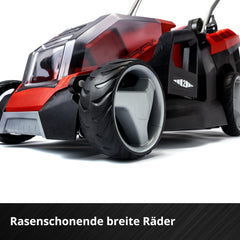 Einhell Akku-Rasenmher GE-CM 36/36 Li Kit Power X-Change (36 V, 36 cm Schnittbreite, bis 400 m, Brushless, 40L Fangkorb, 25-75 mm Schnitthhe, inkl. 2x 4,0 Ah Akku + 2x Ladegert)