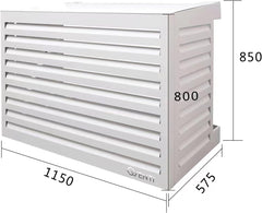Qventi Abdeckung für Klimaanlage - Anthrazit/Grau - Aluminium - Schutzgitter - Verkleidung - Einfache Montage - Größe S - Außenmaße (LxBxH): 100 x 50 x 75 cm