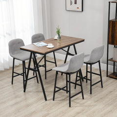 HOMCOM Bartisch-Set 5-tlg. mit Barhockern viel Platz hoher Sitzkomfort