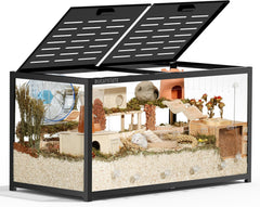 BUCATSTATE Hamsterkäfig 3,0: Metall Rattenkäfig Kleintierkäfig Groß Stapelbar mit Einfacher Montage 120L x 60W x 62H cm für Nager, Mäuse, Zwerghamster (0,72m², Weiß)