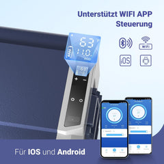 AAOBOSI Compressor Cool Box 36 L, Cool Box Car with WiFi App Control, 12/24 V and 100-240 V Electric Cool Box, up to -20 °C for Car, Truck, Boat, Motorhome, Camping, Double Zone