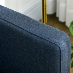 HOMCOM 2-Sitzer Sofa mit Leinenoptik & Stahlbeinen, Dunkelblau