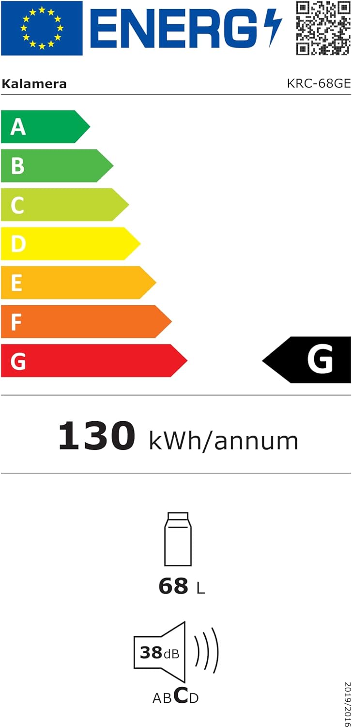 Kalamera Getränkekühlschrank, Bierkühlschrank mit Touch-Bedienfeld, 3-18°C Kühlzone, Flaschenkühlschrank 86 Liter, Blaue LED-Innenbeleuchtung, 41 dB, KRC-86GE