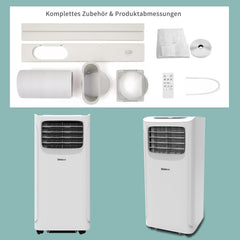 SHINCO Mobile Klimaanlage mit Abluftschlauch, 3-in-1Klimaanlage mit Luftentfeuchter&Ventilator, 7000BTU, 2,05 kW, Mobiles Klimagert mit Schlafmodus, Timer und Montagematerial, Rume bis 54m