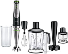 Braun MultiQuick 9 MQ 9187XLI Stabmixer – Pürierstab mit Active PowerDrive Technologie und 5 Zubehrteilen zum Zerkleinern, Stampfen, Rühren und Ice-Crushen, 1200 Watt, schwarz/Edelstahl