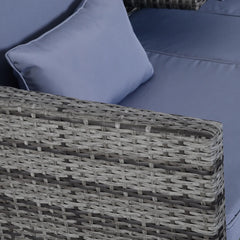 Outsunny Polyrattan Gartensofa Set 3-tlg 2-in-1 Rückenlehne Outdoor