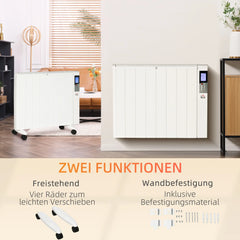 HOMCOM Elektroheizung Konvektor 2 Heizstufen Fernbedienung Weiß