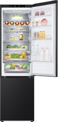 LG GBV22NCCEP Kühl-/Gefrierkombination – Smart Inverter Compressor, Total No Frost, Modern Flat Door Design, Matt Schwarz Metallic, Energieeffizienz A