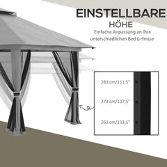 Outsunny Faltpavillon höhenverstellbar UV50+ mit Rollen