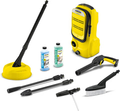 Krcher Hochdruckreiniger K Mini, leicht und kompakt, Druck: max. 110 bar, Durchfluss: 360 l/h, Flche: 20 m/h, Gewicht: 3,93 kg, Hochdruckpistole, Dreckfrser, Strahlrohr, Wasserfilter,Schwarz, Gelb