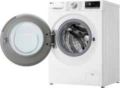 LG F4WV7080, Klasse A, Frontlader-Waschmaschine 8 kg, 1400 U/Min, AI Direct Drive, Wi-Fi, Tiefenreinigung mit Dampf, Große Kapazität, TRIPLE A, Außentür aus Sicherheitsglas, 62 x 60 x 85 cm ꟷ Weiß