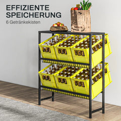 HOMCOM Getränkekistenregal höhenverstellbar 3 Ebenen