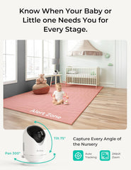 Dr.Care VistaView Smart WLAN Babyphone mit 2 Kameras, 5” 1080P HD, 2K Kamera, App-Steuerung, Bewegungs- & Weinen-Alarm, Nachtsicht, 5000mAh, Zwei-Wege-Audio, 390m Reichweite