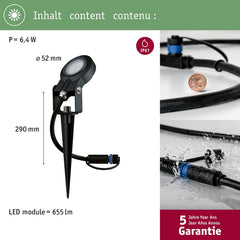 Paulmann Leuchten Paulmann 93696 Outdoor Plug & Shine 3er-Set Spot Sting Basisset IP67 3000K 3 x 6W