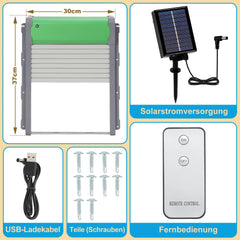 Sonnewelt Automatische Hühnerklappe Solar Rolltor mit Lichtsensor und Zeitsteuerung
