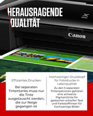 Canon PIXMA iX6850 Drucker Farbtintenstrahl Multifunktionsgerät DIN A3+ (Bürodrucker, Fotodruck, Textdruck, 9.600 x 2.400 DPI, WiFi, WLAN, USB, 5 Separate Tinten, Direktdruck, Print App) schwarz