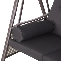 Outsunny 3-Sitzer Hollywoodschaukel mit Sonnendach & Kissen – Schwarz