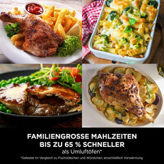 Ninja Heißluftfritteuse MAX PRO, 6,2 L, ölfrei, große Schublade, Rösten, Backen, Air Fry, Antihaftbeschichtet, Spülmaschinenfester Korb & Crisper Gittereinsatz, Silikonzange, Schwarz/Kupfer, AF180EUCP